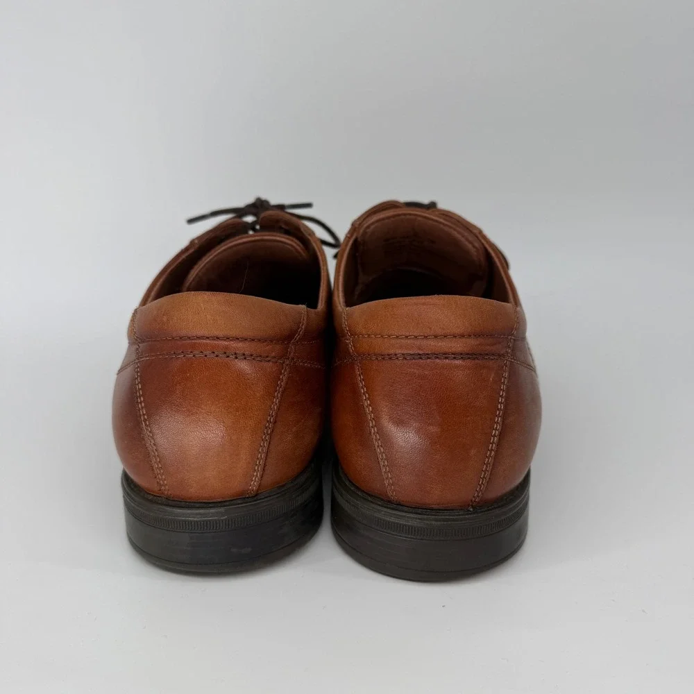 Florsheim Mens 11827-221 Cognac Leather Cap Toe Derby Shoes Size 12‎ D